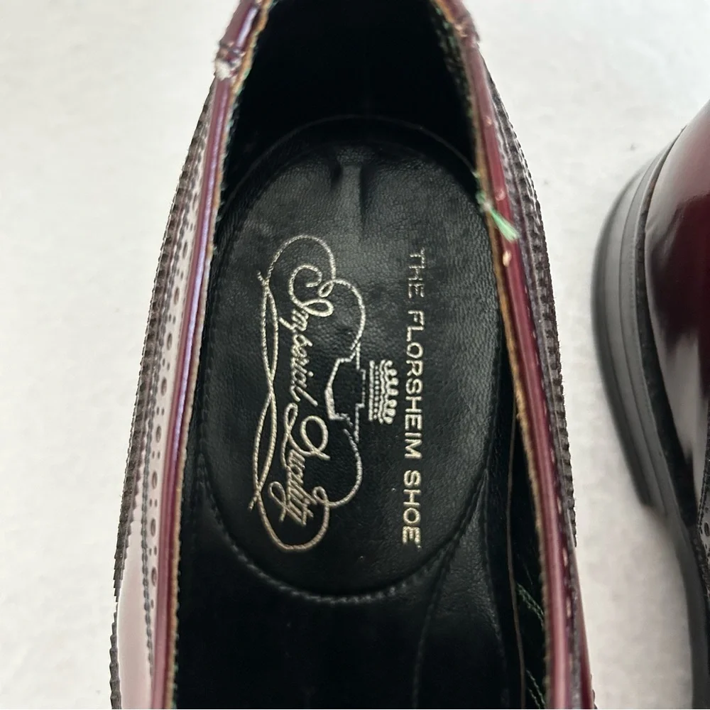 Vintage Florsheim Imperial Brown Wingtip Shoes Men's Size US 9B